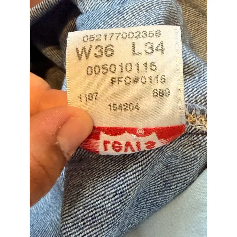 Levi’s 505 Regular Fit Button Fly Jeans Men 36x34 Medium Wash Straight Leg Denim